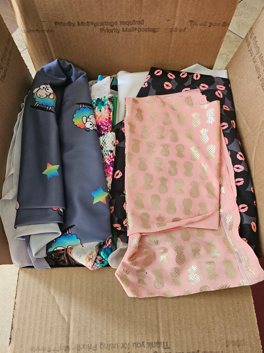 Nylon Spandex Print Fabric Scraps