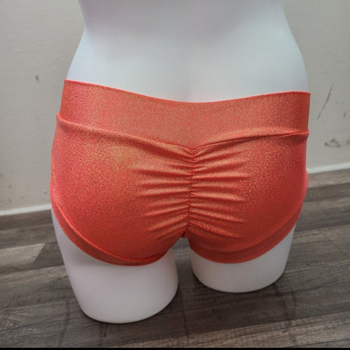 scrunch butt orange pole dance shorts