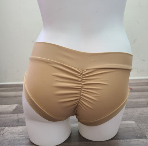 Tan scrunch butt pole dance shorts