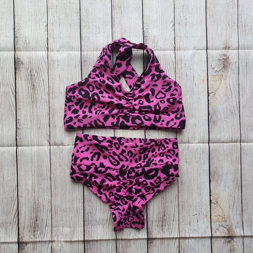 Small Pink/Black Cheetah High Waist Teeny Weeny - FINAL SALE