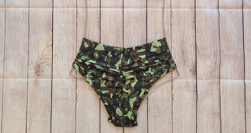 XL Green Camo & Lace High Waist Teeny Weeny - Final Sale