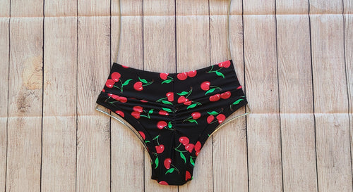 XL - Red Cherries High Waist Teeny Weeny Final Sale