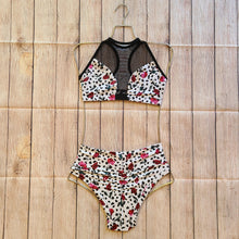 Large Polka Dots & Tulips Fishnet Bra - Final Sale