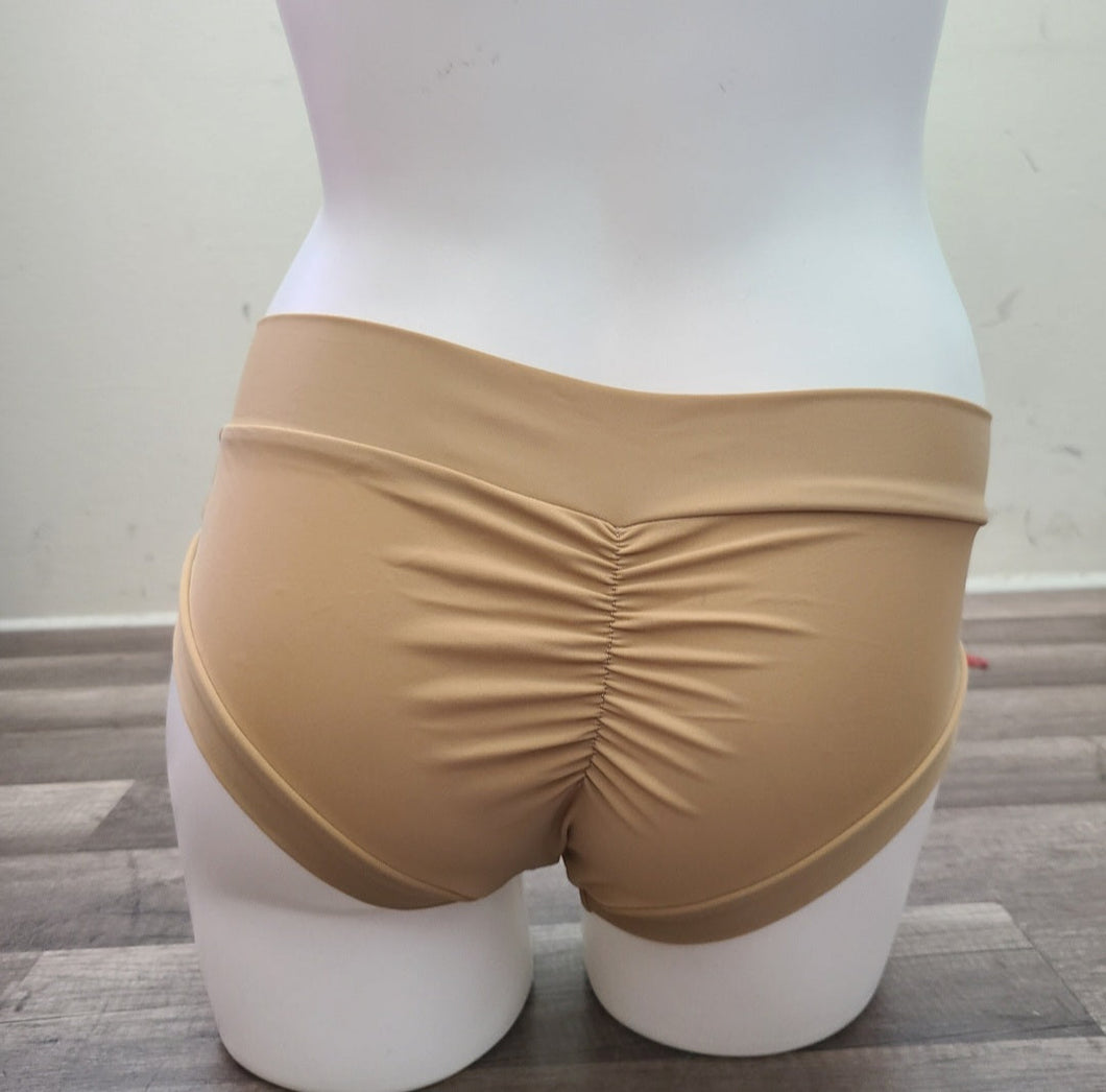 scrunch butt tan pole dance shorts