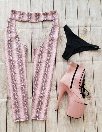 XS Pink Snake Chaps