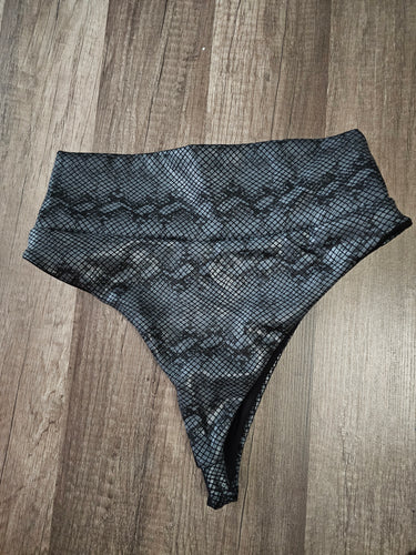 SML Black Snake High Waist Pole Dance Thong