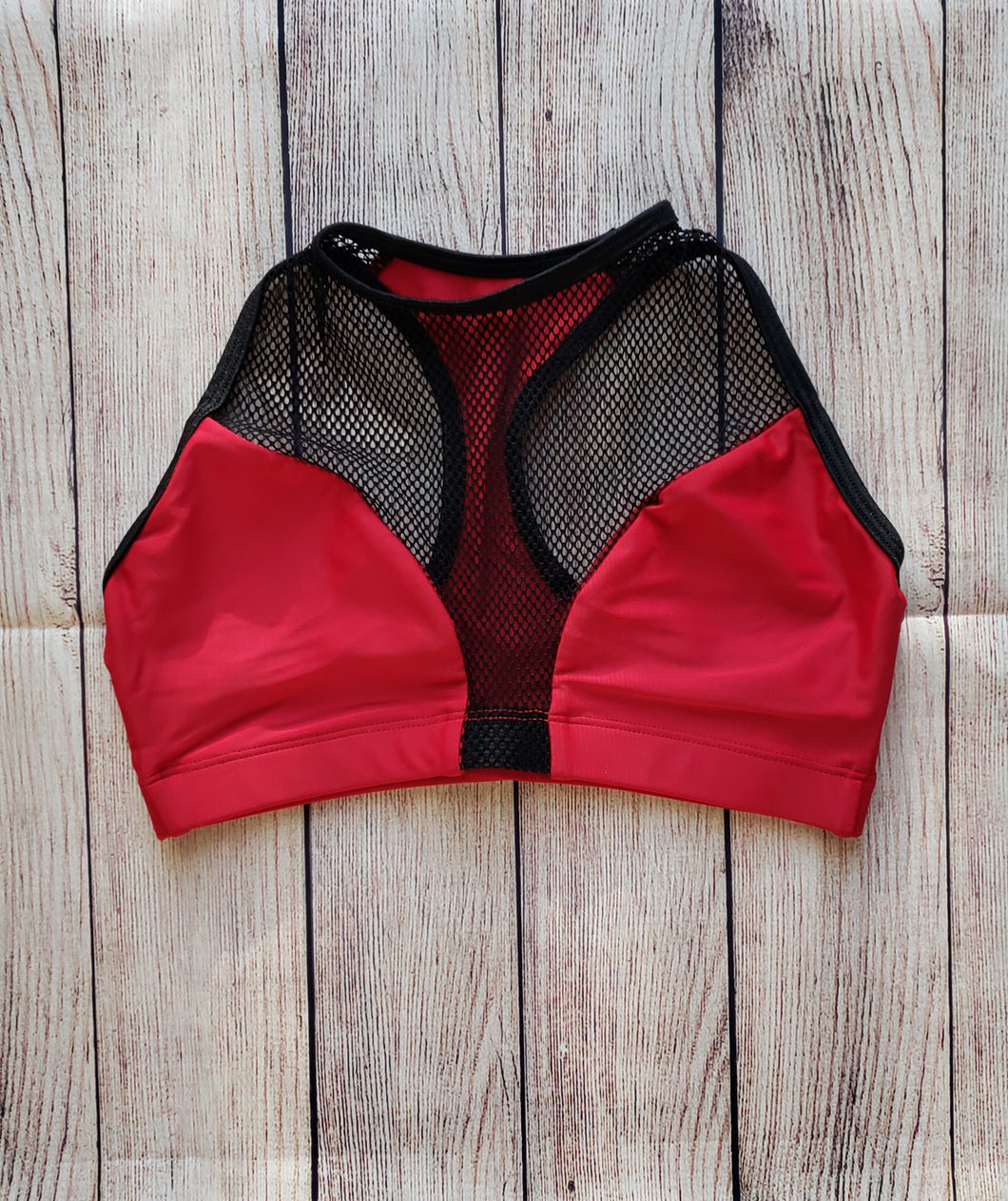 Extra Small Red Fishnet Sports Bra - FINAL SALE