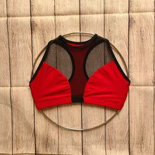 Extra Small Red Fishnet Sports Bra - FINAL SALE