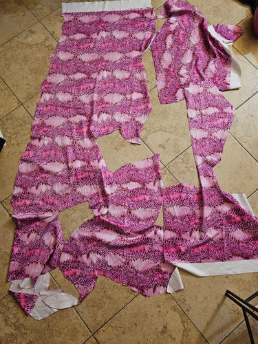 2.25 lbs Pink Snake Fabric Scraps